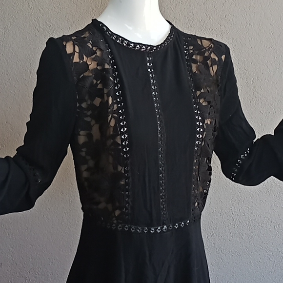 Sass Bohemian little black dress with lace size 10 - Picture 2 of 9